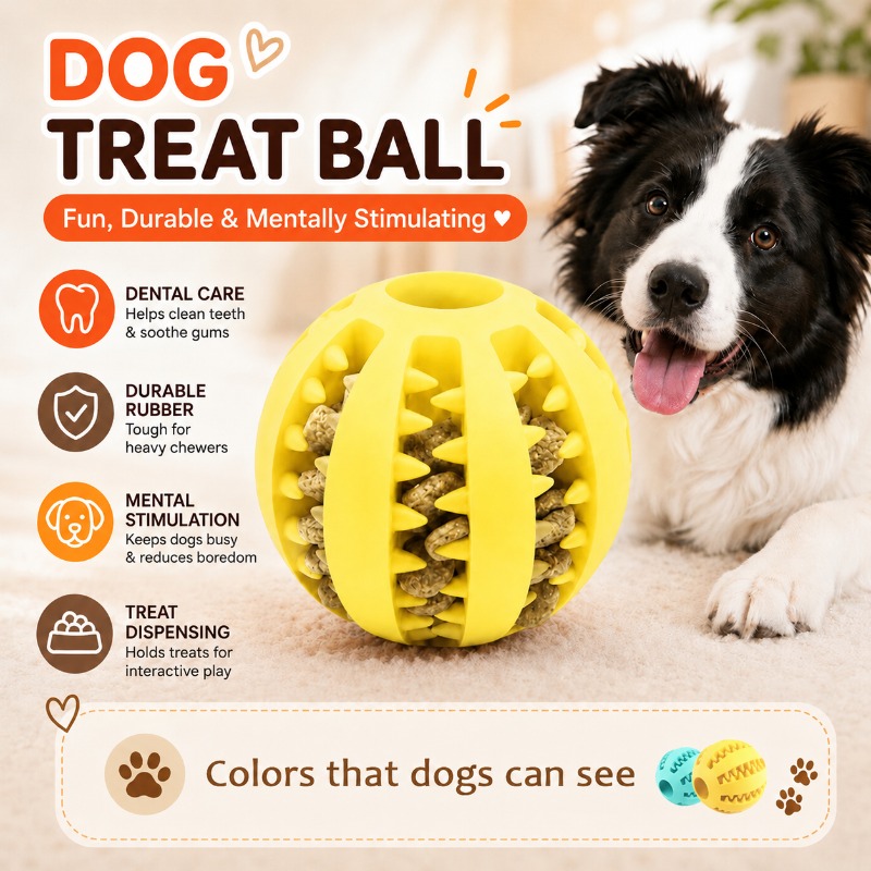 Dog Treat Puzzle Toy - 1 Pezzo Pallina Interattiva Dispensatrice di