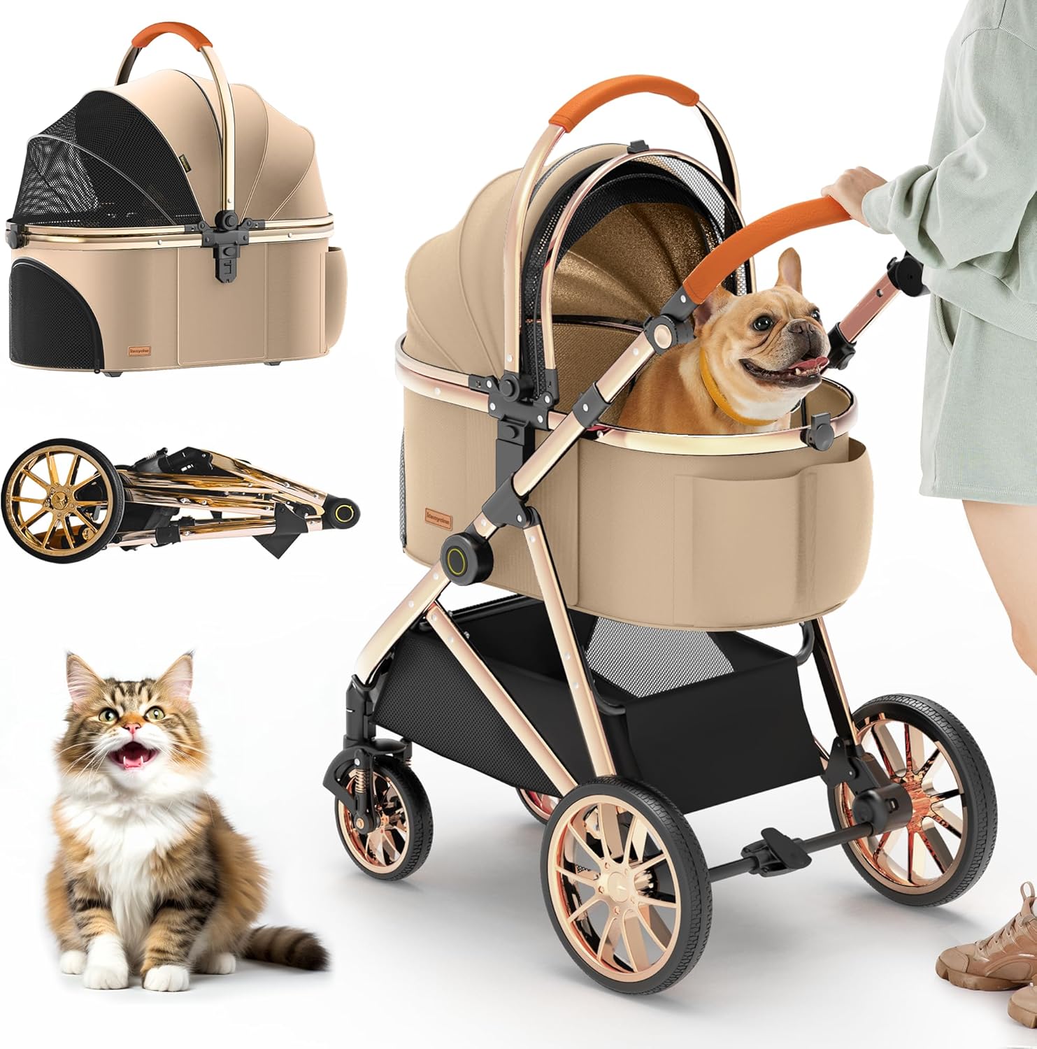 Passeggino di Lusso 3-in-1 per - Pet Stroller Carrier recensione e prezzo