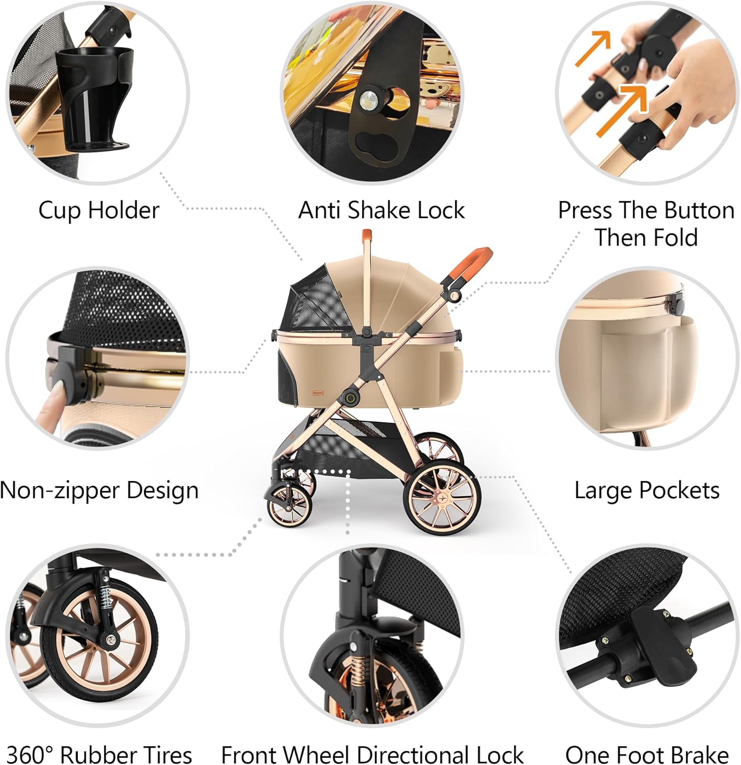 Passeggino di Lusso 3-in-1 per - Pet Stroller Carrier recensione e prezzo
